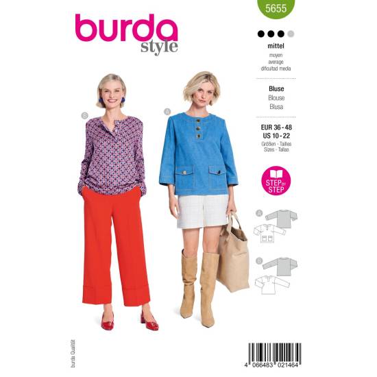 Blouse | BURDA | Gr: 36 - 48 | Level: 3