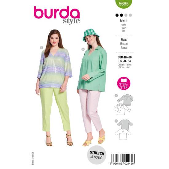 Blouse | BURDA | Gr: 46 - 60 | Level: 2