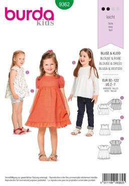 Bluse + Kleid | BURDA | Gr: 92 - 122 | Level: 2