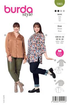 Blouse – with shoulder yoke and stand-up collar | BURDA | Size: 44-54 | Level: 2