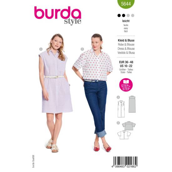 Shirt dress + blouse | BURDA | Gr: 36 - 48 | Level: 2
