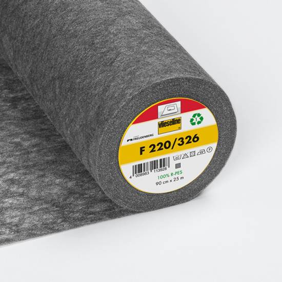 Fusible Interlining F 220, Vlieseline®, fixable, 90cm, black