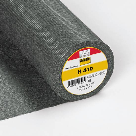 Fusible Interlining H 410, Vlieseline®,thread-reinforced, fixable, 90cm, black