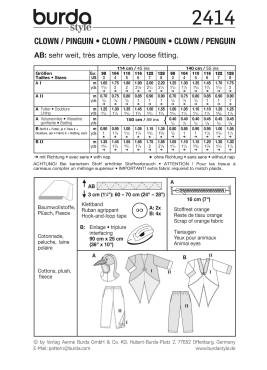 Clown + Penguin | BURDA-Edition | Size: 98 - 128 | Levels: 3