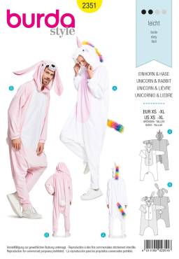 Unicorn + Bunny | BURDA | Size: sx - xxl | Level: 2