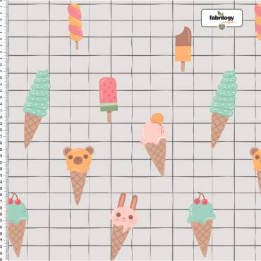 Ice cream grid - GOTS 7.0