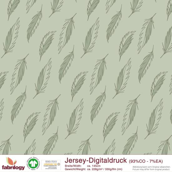 Feathers twisted - GOTS - olive