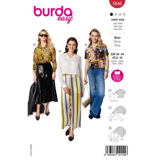 Shirt blouses | BURDA | Gr: 34 - 44 | Level: 1
