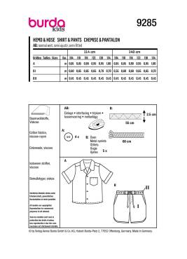 Hemd + Hose | BURDA | Gr: 104-134 | Level: 2