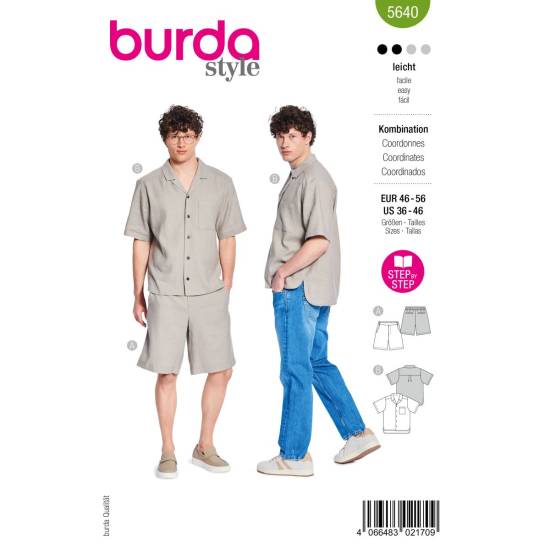 Shirt + Shorts | BURDA | Gr: 46 - 56 | Level: 2