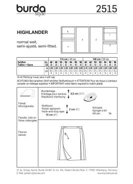 Highlander | BURDA | Size: 46 - 58 | Level: 3