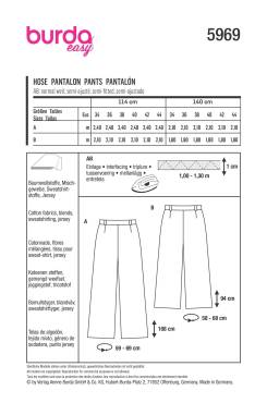 Pants – with elastic at the back, wide legs | BURDA | Size: 34-44 | Level: 1