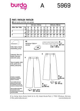 Pants – with elastic at the back, wide legs | BURDA | Size: 34-44 | Level: 1