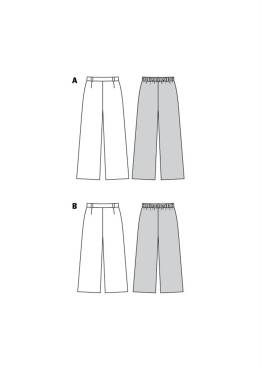 Pants – with elastic at the back, wide legs | BURDA | Size: 34-44 | Level: 1