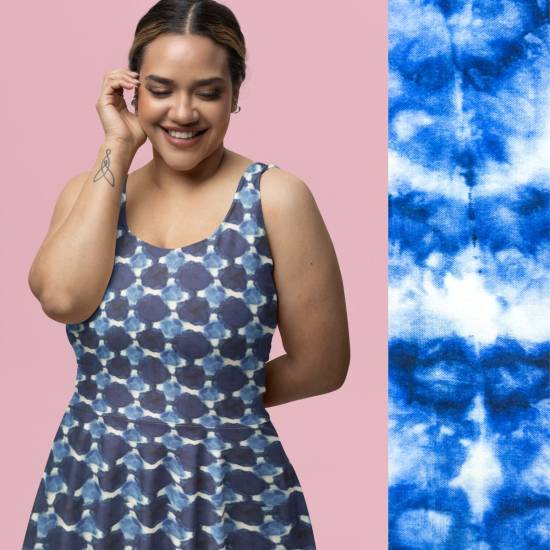 Indigo Waves (Viscose-Lycra) – ECO - blue