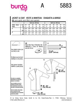 Jacket + Coat | BURDA | Size: 34 - 44 | Level: 1
