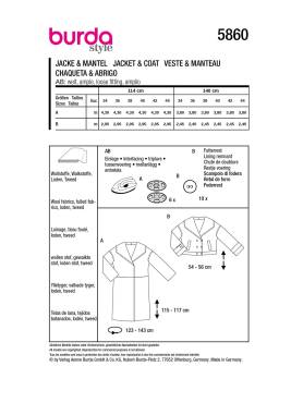Jacket + Coat | BURDA | Size: 34-44 | Level: 3