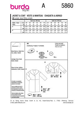 Jacket + Coat | BURDA | Size: 34-44 | Level: 3