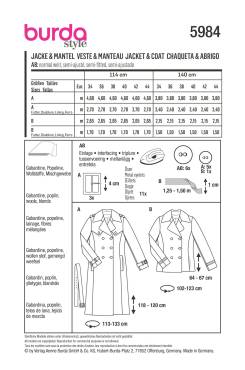 Kaban jacket + trench coat | BURDA | Size: 34-44 | Level: 4