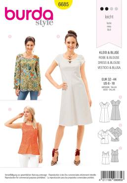 Dress, blouse | BURDA | Size: 32 - 44 | Level: 2