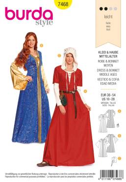 Dress+Hood Medieval | BURDA | Size: 36-54 | Level: 2