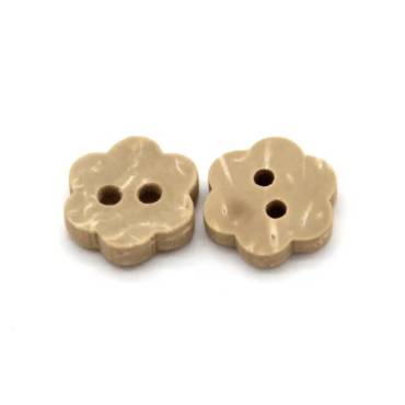 Knöpfe | Blumen | Holz | 11mm | beige