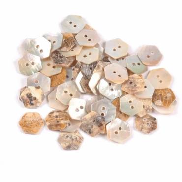 Buttons | Hexagon | Natural Shell | 13mm