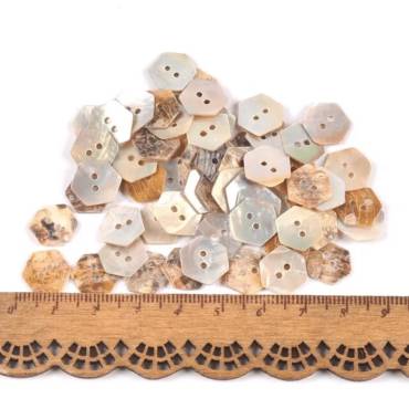 Buttons | Hexagon | Natural Shell | 13mm