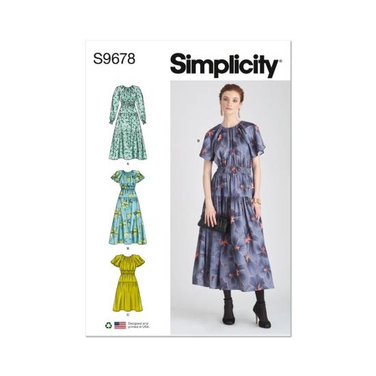 Misses' Dress with Sleeve and Length Variations | Simplicity | 9678