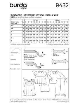 Nachtwäsche | BURDA | Gr: 98 - 140 | Level: 1