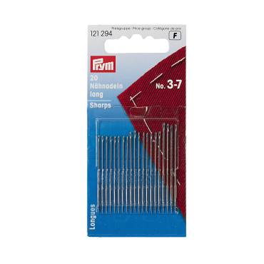 Sewing needles long ST 3-7 silver coloured