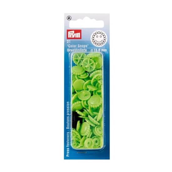 Non-sew press fasteners, Colour Snaps, flower, 13.6mm, apple