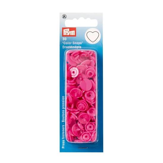 Non-sew press fasteners, Colour Snaps, Heart, pink