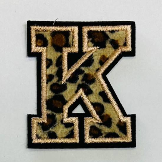 Patch it! | Design 101 | Letter: K | iron-on | 6,2x5,4 cm | leopard