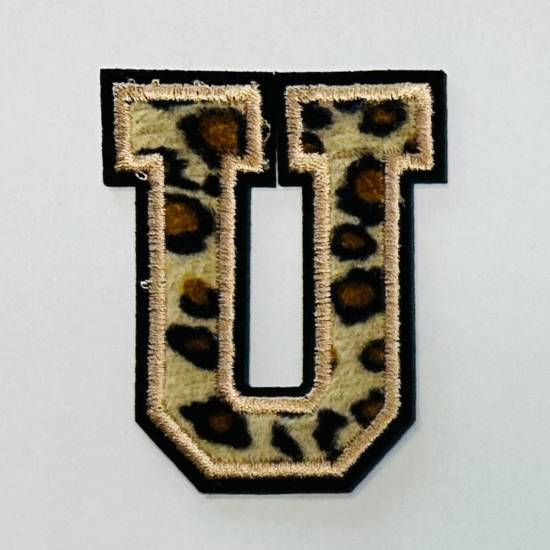 Patch it! | Design 101 | Buchstabe: U | aufbügelbar | 6,2x5,1 cm | Leopard