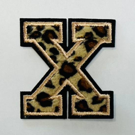 Patch it! | Design 101 | Letter: X | iron-on | 6,2x5,8 cm | leopard