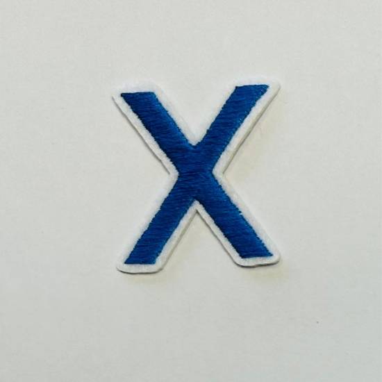 Patch it! | Design 103 | Letter: X | iron-on | 4x3,5 cm | blue