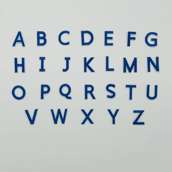 Patch it! | Design 103 | German Alphabet (26 letters) | iron-on | ca. 4x3cm | blue