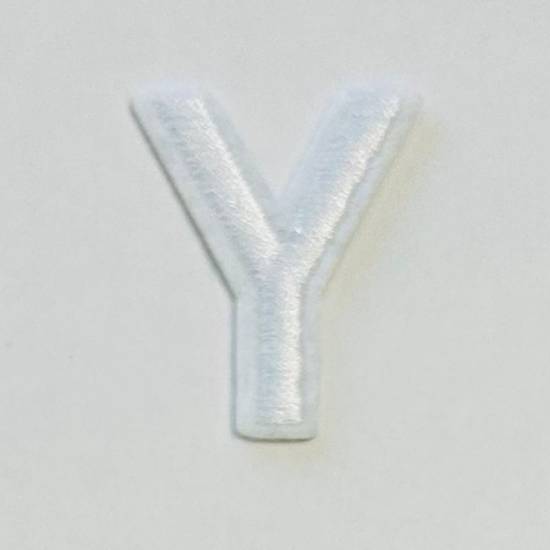 Patch it! | Design 104 | Letter: Y | iron-on | 4x3,2 cm | white
