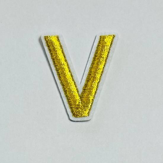 Patch it! | Design 105 | Letter: V | iron-on | 4x3,6 cm | yellow
