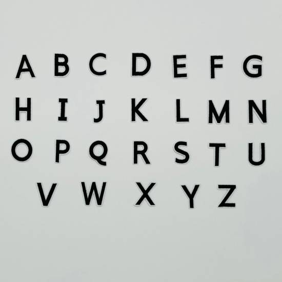 Patch it! | Design 106 | deutsches Alphabet (26 Buchstaben) | aufbügelbar | ca. 4x3cm | schwarz