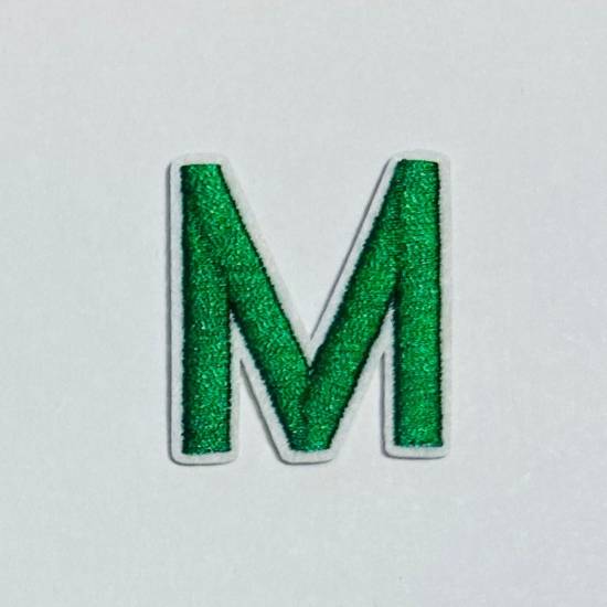 Patch it! | Design 107 | Letter: M | iron-on | 4x3,5 cm | green