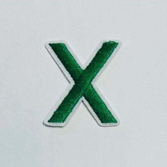 Patch it! | Design 107 | Letter: X | iron-on | 4x3,5 cm | green