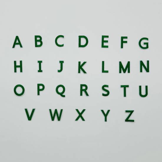Patch it! | Design 107 | German Alphabet (26 letters) | iron-on | ca. 4x3cm | green