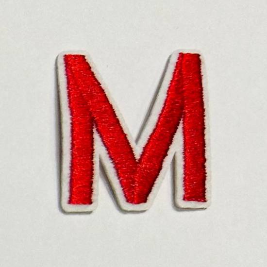 Patch it! | Design 108 | Letter: M | iron-on | 4x3,5 cm | red