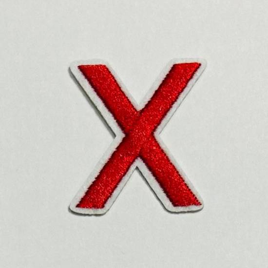 Patch it! | Design 108 | Letter: X | iron-on | 4x3,5 cm | red