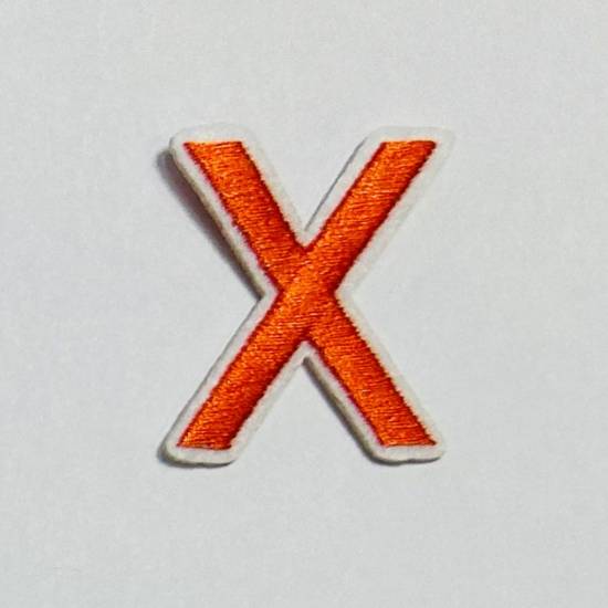 Patch it! | Design 109 | Letter: X | iron-on | 4x3,5 cm | orange
