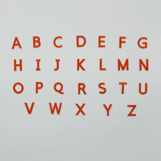 Patch it! | Design 109 | deutsches Alphabet (26 Buchstaben) | aufbügelbar | ca. 4x3cm | orange