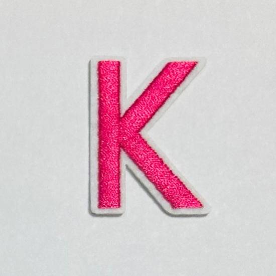 Patch it! | Design 111 | Letter: K | iron-on | 4x3 cm | bright pink