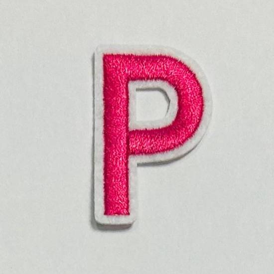 Patch it! | Design 111 | Letter: P | iron-on | 4x2,6 cm | bright pink